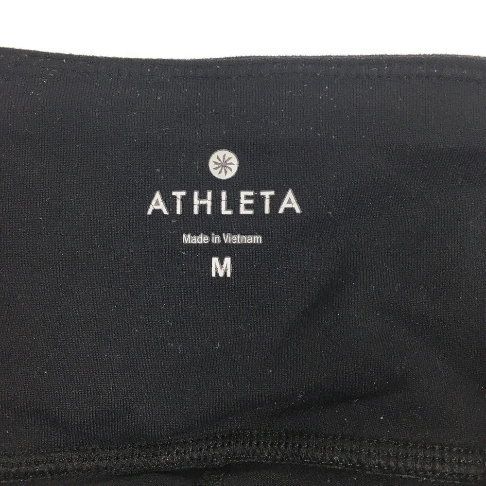 Athleta Women MEDIUM Black Capri Leggings Pants‎ Athletic Yoga #268505